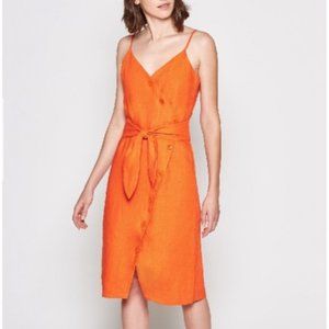 NWT Joie Carnell Belted Button Front Linen Dress M